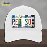 Red Sox Strip Art Novelty License Plate Hat Tag Unconstructed Cotton / White