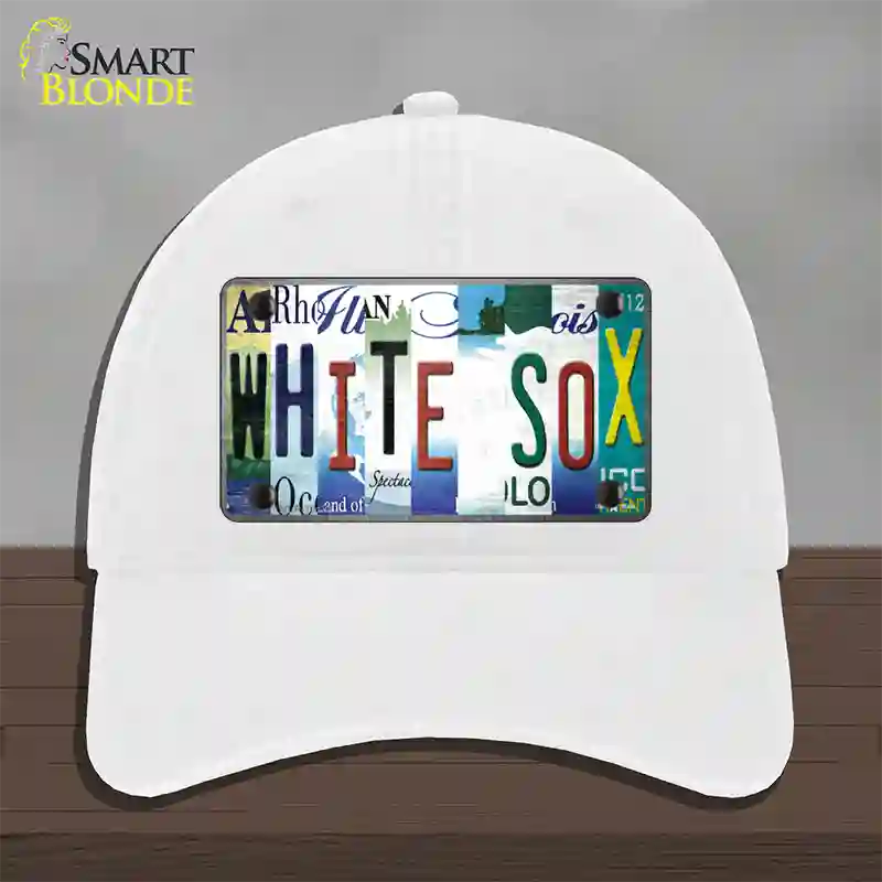 White Sox Strip Art Novelty License Plate Hat Tag Unconstructed Cotton / White