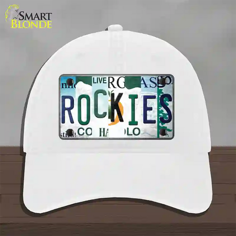 Rockies Strip Art Novelty License Plate Hat Tag Unconstructed Cotton / White