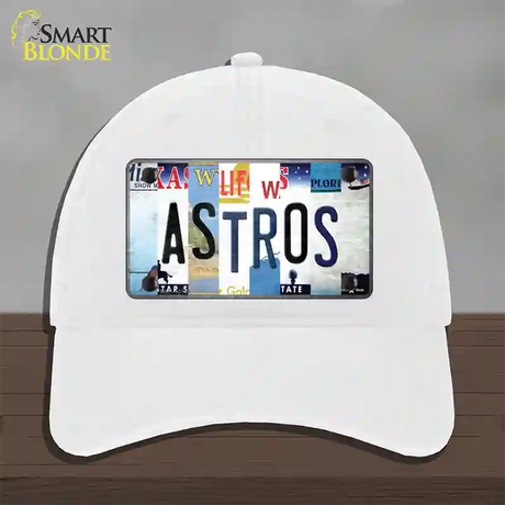 Astros Strip Art Novelty License Plate Hat Tag Unconstructed Cotton / White