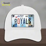 Royals Strip Art Novelty License Plate Hat Tag Unconstructed Cotton / White