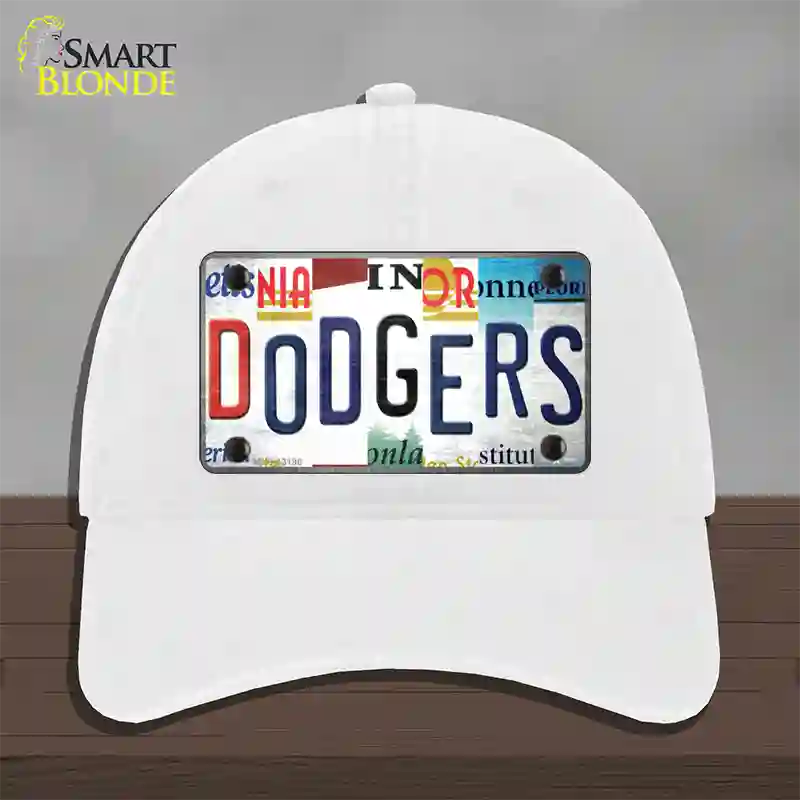 Dodgers Strip Art Novelty License Plate Hat Tag Unconstructed Cotton / White