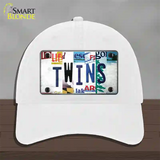 Twins Strip Art Novelty License Plate Hat Tag Unconstructed Cotton / White