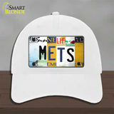 Mets Strip Art Novelty License Plate Hat Tag Unconstructed Cotton / White