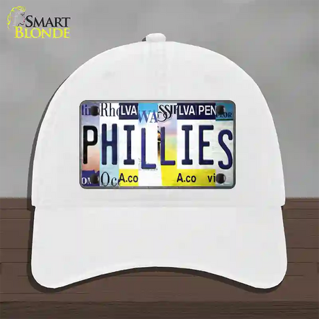 Phillies Strip Art Novelty License Plate Hat Tag Unconstructed Cotton / White