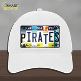 Pirates Strip Art Novelty License Plate Hat Tag Unconstructed Cotton / White