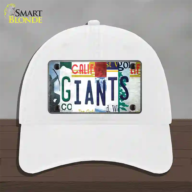 Giants Baseball Strip Art Novelty License Plate Hat Tag Unconstructed Cotton / White