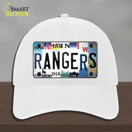 Rangers Strip Art Novelty License Plate Hat Tag Unconstructed Cotton / White