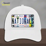 Nationals Strip Art Novelty License Plate Hat Tag Unconstructed Cotton / White