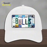 Bulls Strip Art Novelty License Plate Hat Tag Unconstructed Cotton / White