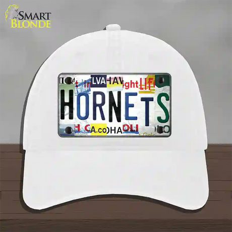 Hornets Strip Art Novelty License Plate Hat Tag Unconstructed Cotton / White