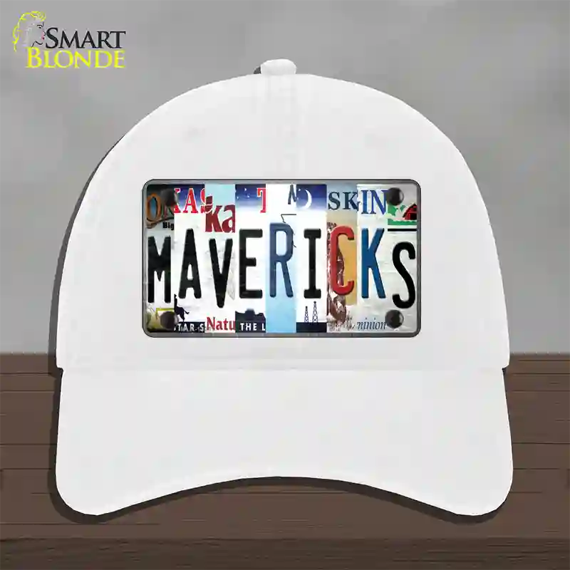 Mavericks Strip Art Novelty License Plate Hat Tag Unconstructed Cotton / White