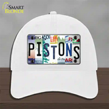 Pistons Strip Art Novelty License Plate Hat Tag Unconstructed Cotton / White