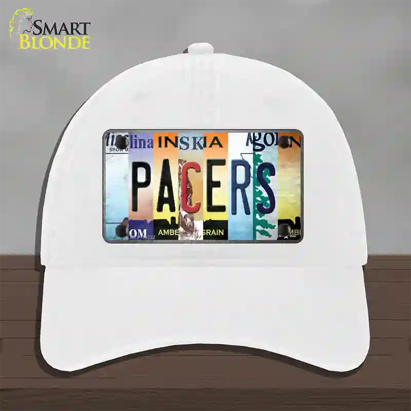 Pacers Strip Art Novelty License Plate Hat Tag Unconstructed Cotton / White