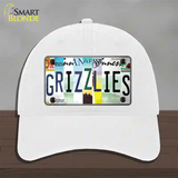 Grizzlies Strip Art Novelty License Plate Hat Tag Unconstructed Cotton / White