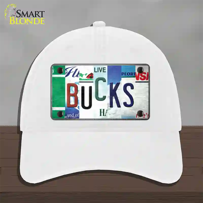 Bucks Strip Art Novelty License Plate Hat Tag Unconstructed Cotton / White