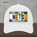 Nets Strip Art Novelty License Plate Hat Tag Unconstructed Cotton / White