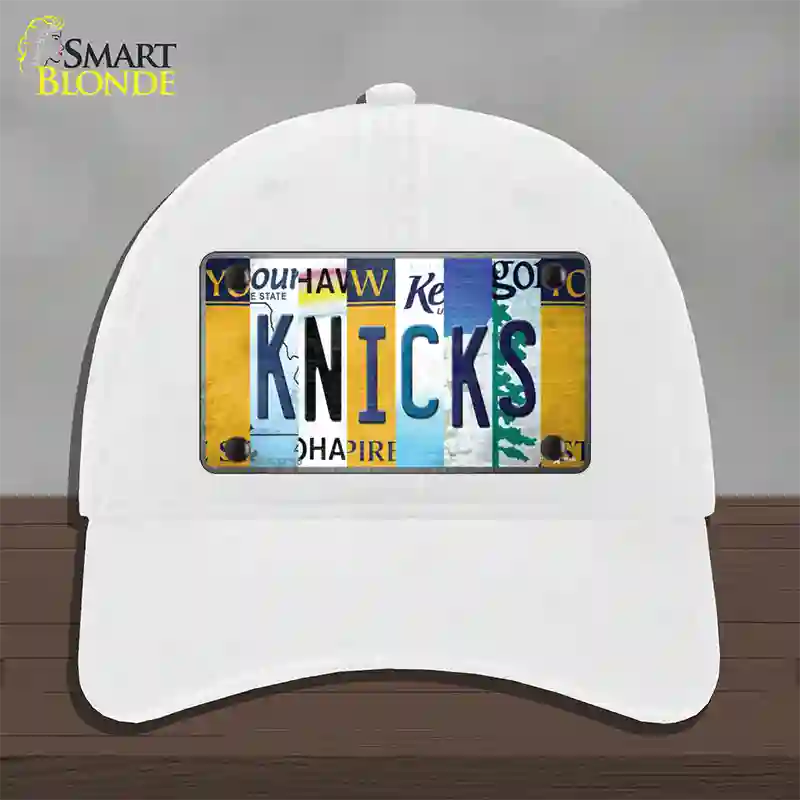 Knicks Strip Art Novelty License Plate Hat Tag Unconstructed Cotton / White