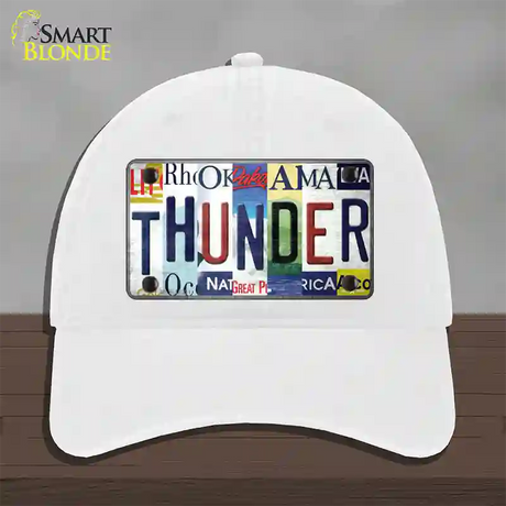 Thunder Strip Art Novelty License Plate Hat Tag Unconstructed Cotton / White