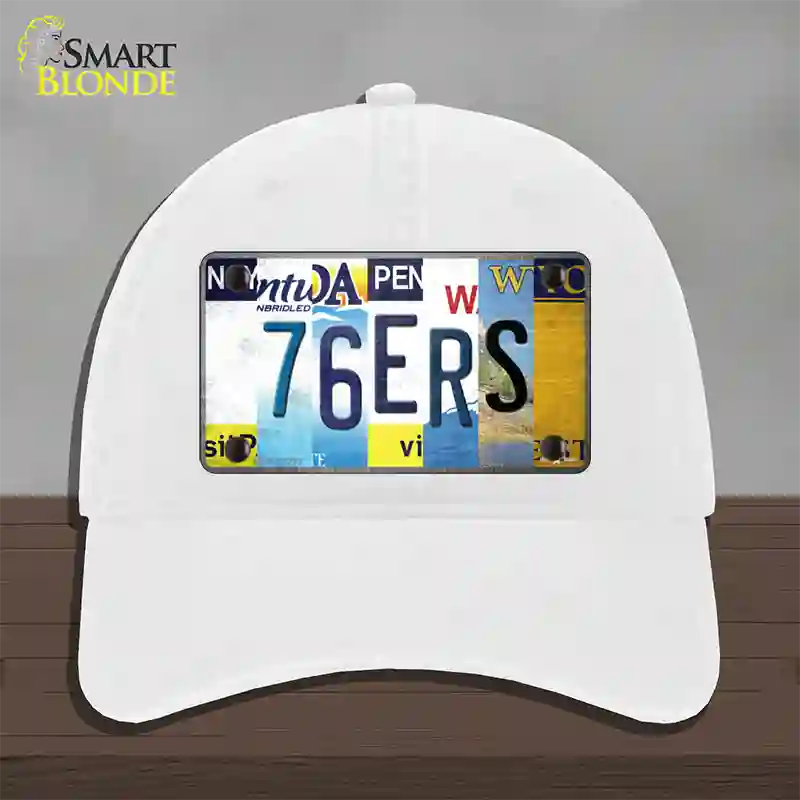 76ers Strip Art Novelty License Plate Hat Tag Unconstructed Cotton / White