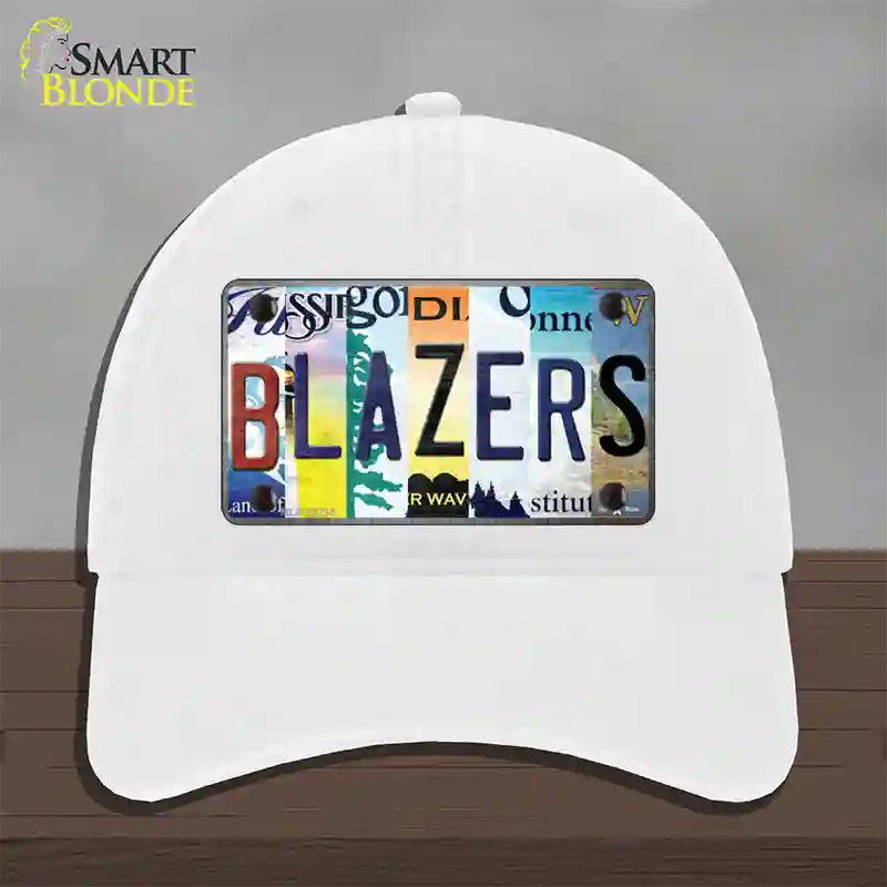 Blazers Strip Art Novelty License Plate Hat Tag Unconstructed Cotton / White