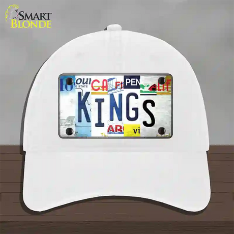 Kings Strip Art Novelty License Plate Hat Tag Unconstructed Cotton / White