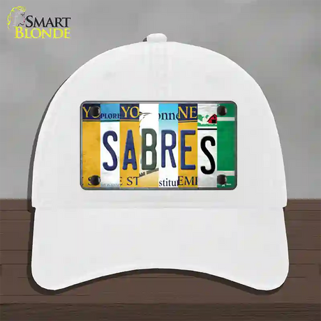 Sabres Strip Art Novelty License Plate Hat Tag Unconstructed Cotton / White