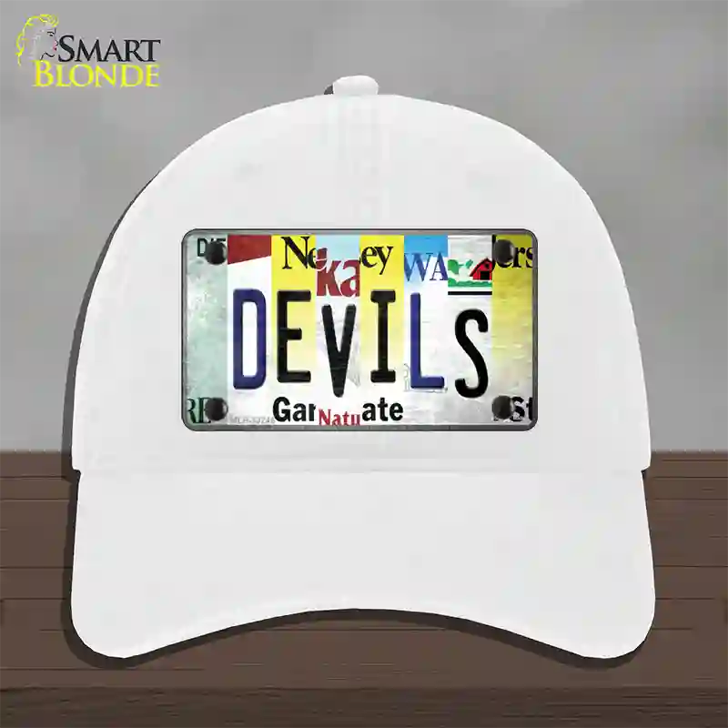 Devils Strip Art Novelty License Plate Hat Tag Unconstructed Cotton / White