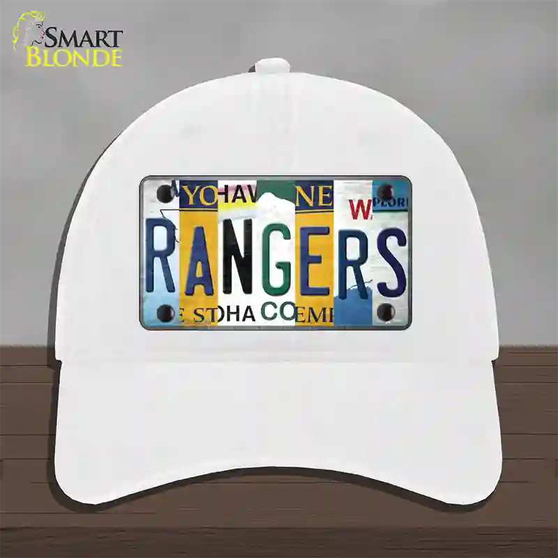 Rangers Hockey Strip Art Novelty License Plate Hat Tag Unconstructed Cotton / White