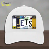 Jets Hockey Strip Art Novelty License Plate Hat Tag Unconstructed Cotton / White