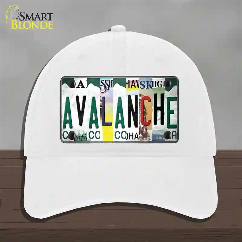 Avalanche Strip Art Novelty License Plate Hat Tag Unconstructed Cotton / White