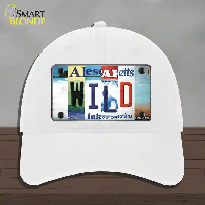 Wild Strip Art Novelty License Plate Hat Tag Unconstructed Cotton / White