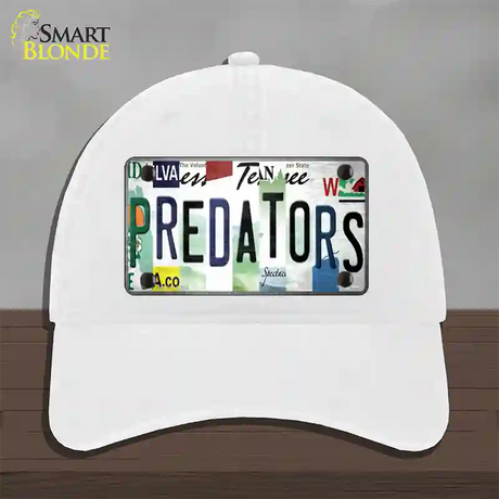 Predators Strip Art Novelty License Plate Hat Tag Unconstructed Cotton / White