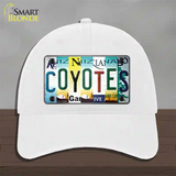 Coyotes Strip Art Novelty License Plate Hat Tag Unconstructed Cotton / White