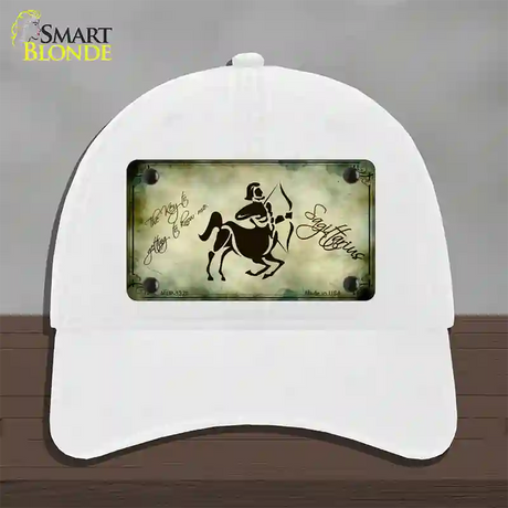 Sagittarius Zodiac Novelty License Plate Hat Unconstructed Cotton / White