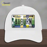 Auburn Strip Art Novelty License Plate Hat Tag Unconstructed Cotton / White