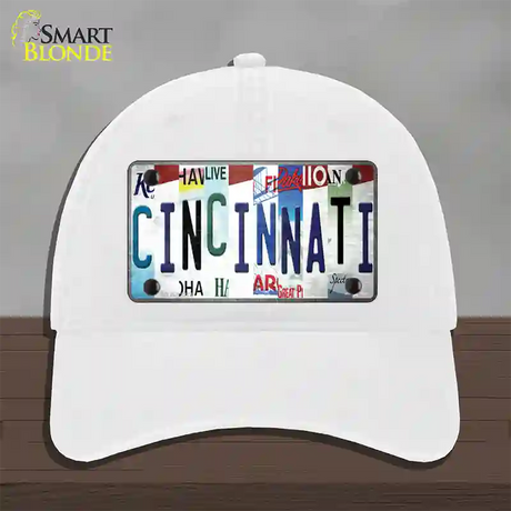 Cincinnati Strip Art Novelty License Plate Hat Tag Unconstructed Cotton / White