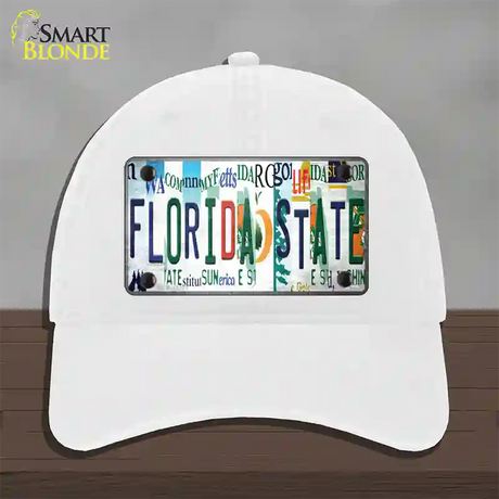 Florida State Strip Art Novelty License Plate Hat Tag Unconstructed Cotton / White