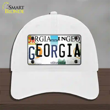 Georgia Strip Art Novelty License Plate Hat Tag Unconstructed Cotton / White