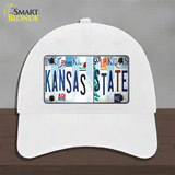 Kansas State Strip Art Novelty License Plate Hat Tag Unconstructed Cotton / White