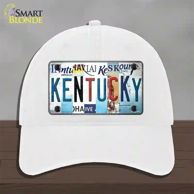 Kentucky Strip Art Novelty License Plate Hat Tag Unconstructed Cotton / White