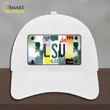 LSU Strip Art Novelty License Plate Hat Tag Unconstructed Cotton / White