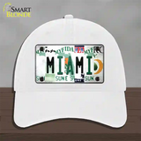 Miami Strip Art Novelty License Plate Hat Tag Unconstructed Cotton / White