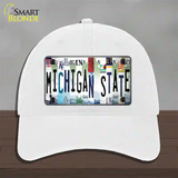 Michigan State Strip Art Novelty License Plate Hat Tag Unconstructed Cotton / White