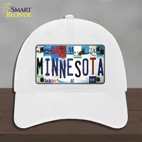 Minnesota Strip Art Novelty License Plate Hat Tag Unconstructed Cotton / White