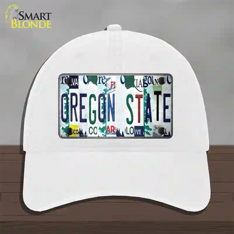 Oregon State Strip Art Novelty License Plate Hat Tag Unconstructed Cotton / White