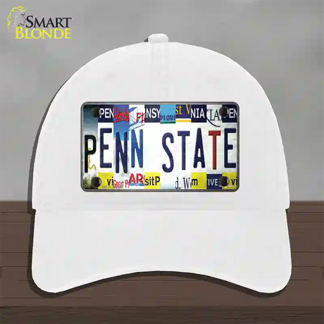 Penn State Strip Art Novelty License Plate Hat Tag Unconstructed Cotton / White