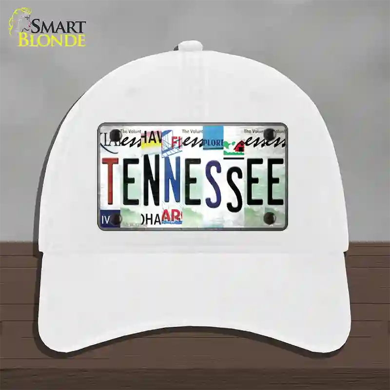 Tennessee Strip Art Novelty License Plate Hat Tag Unconstructed Cotton / White