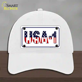 USA 1 Novelty License Plate Hat Unconstructed Cotton / White