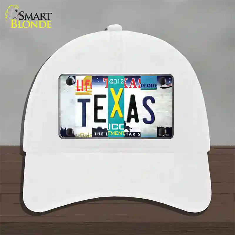 Texas Strip Art Novelty License Plate Hat Tag Unconstructed Cotton / White